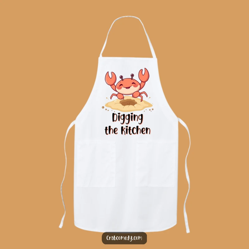 Funny Crab Digging Sand Apron - Kitchen Fun & Hilarious Cook Gift