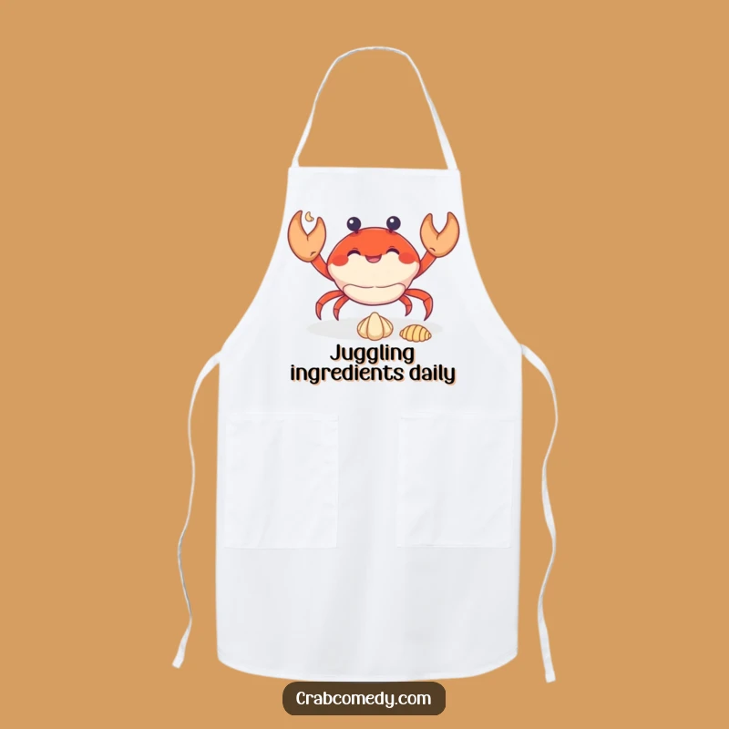 Funny Juggling Crab Apron: Kitchen Talented Crustacean, Perfect Humorous Gift!