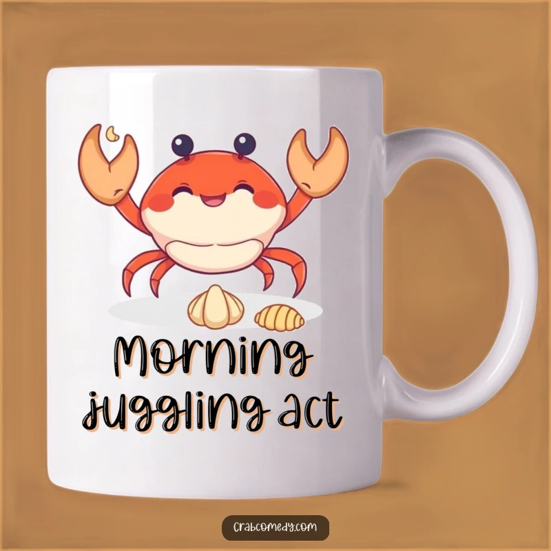 Funny Juggling Crab Mug: Cheerful Crustacean Skill, Perfect Humorous Gift!