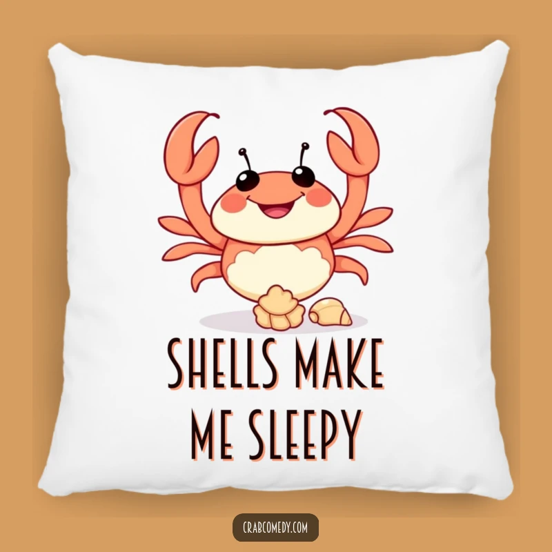 Funny Crab Juggling Seashells Pillow - Cozy Comfort & Hilarious Decor Gift