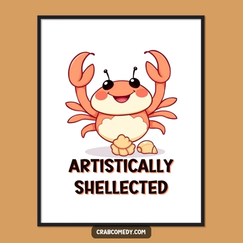 Funny Crab Juggling Seashells Digital Art - Instant Joy & Hilarious Decor Gift