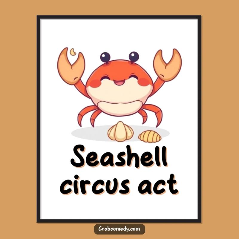 Funny Juggling Crab Digital Print: Talented Crustacean Art, Perfect Humorous Gift!