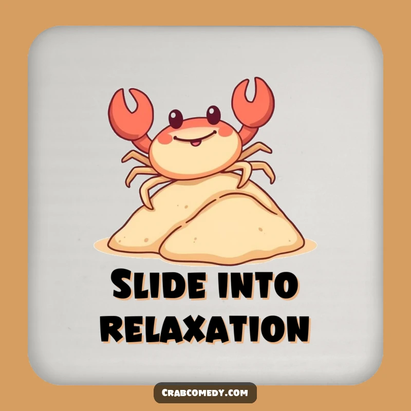 Funny Sliding Crab Coaster: Beachy Crustacean Protection, Perfect Humorous Gift!