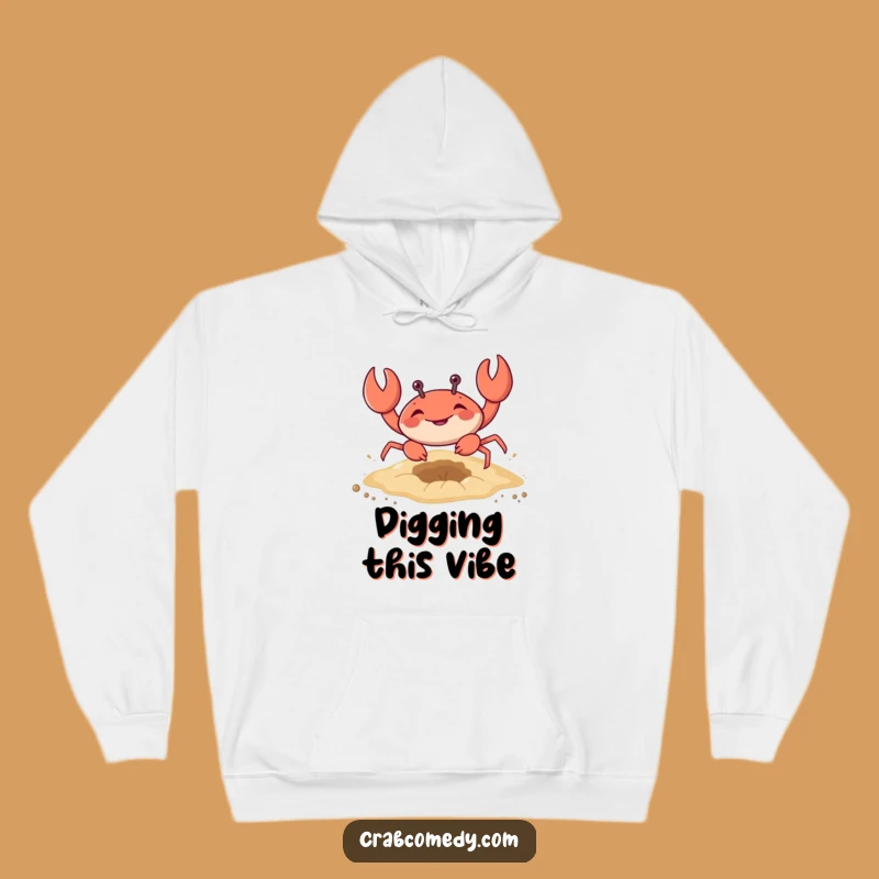 Funny Crab Digging Sand Hoodie - Cozy & Fun Beach Wear Gift