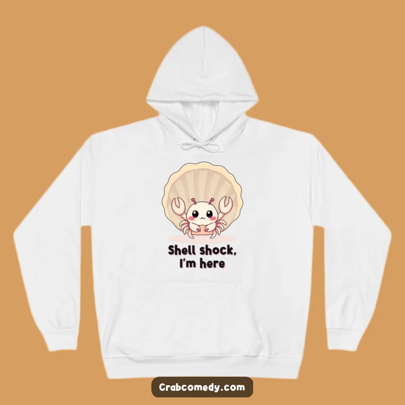 Funny Baby Crab Seashell Hoodie: Cozy Surprised Crustacean, Perfect Humorous Gift!