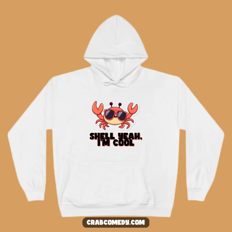 Funny Crab Sunglasses Hoodie: Cozy Waving Crustacean, Ultimate Humorous Gift!
