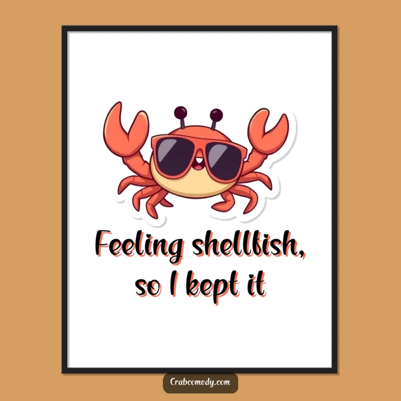 Funny Free Printable Wall Art: Cool Crab Vibes, Downloadable Art for Your Home!