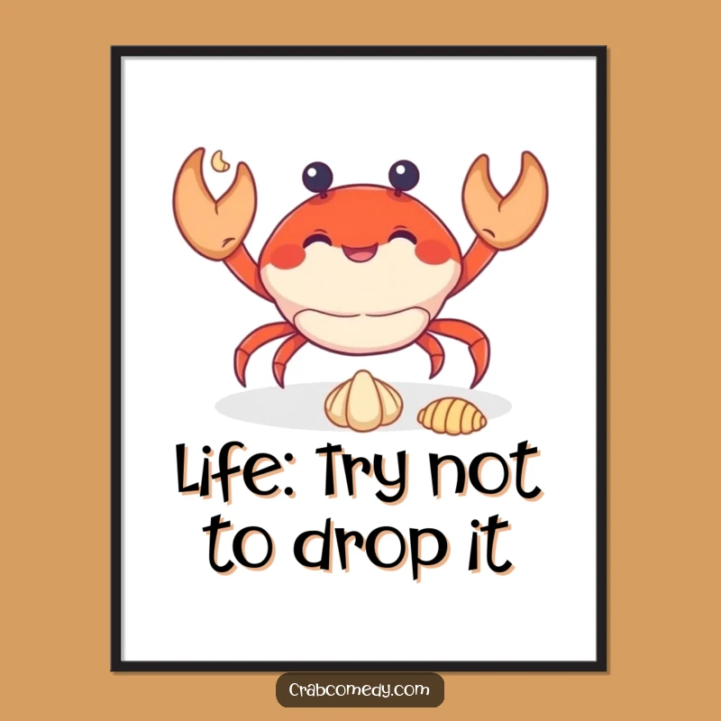 Funny Free Printable Wall Art: Juggling Crab Masterpiece, Downloadable Art!
