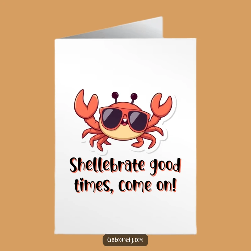 Free Printable Birthday Card: Funny Crab in Sunglasses, Perfect Downloadable Gift!