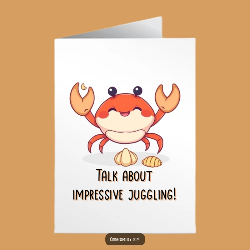 Free Printable Congrats Card: Crab Juggler, Amazing Downloadable Gift!