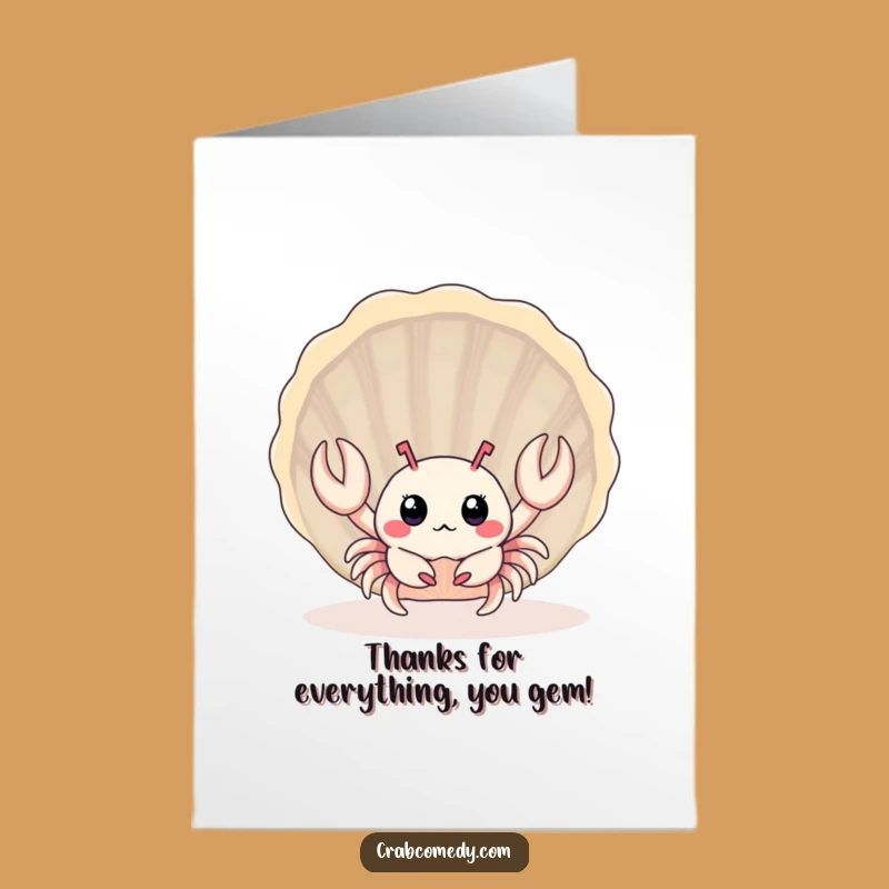 Free Printable Thank You Card: Shy Crab Says Thanks, Adorable Downloadable Gift!